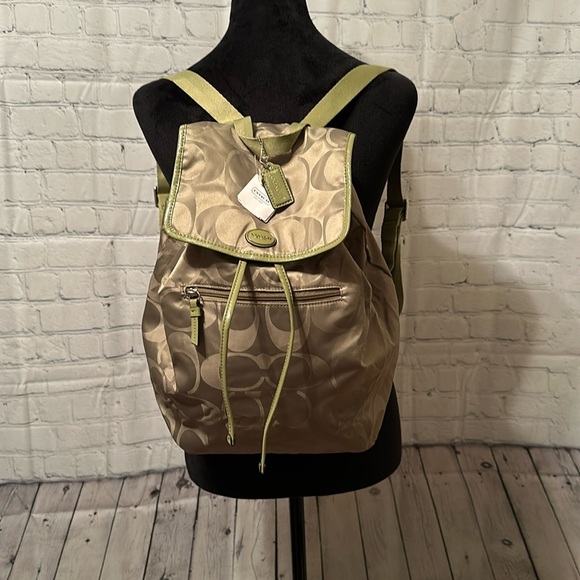 NWT! Coach Backpack Purse Sage Green - Picture 1 of 13